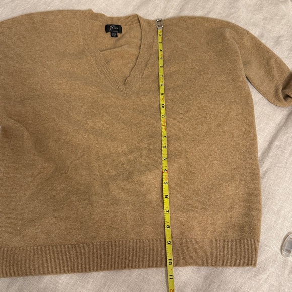 J. Crew Tan Cashmere Knit V-neck Boyfriend Pullover Sweater Women's Size XXS - Picture 5 of 7